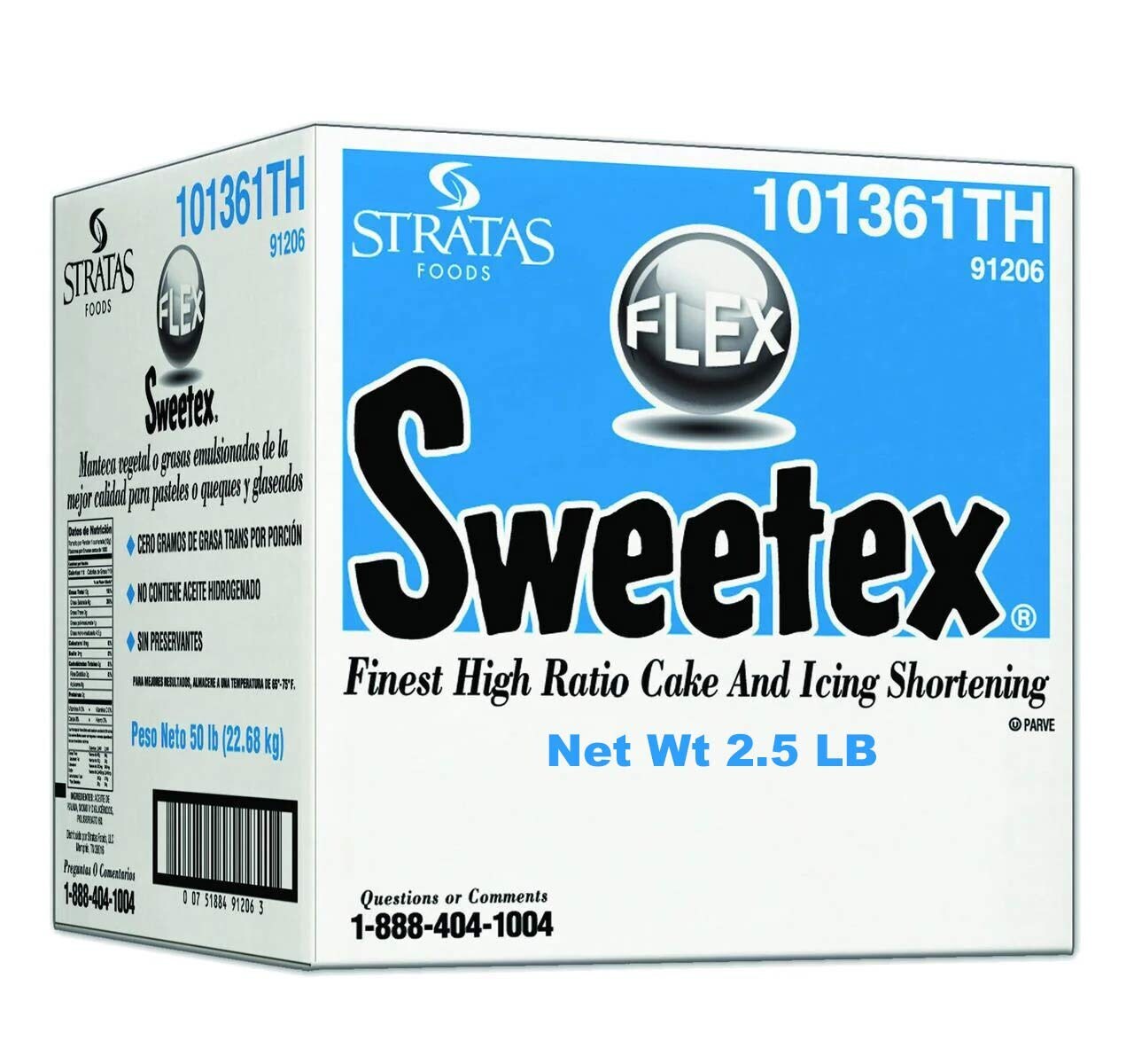 Sweetex 2.5 LB High Ratio Cake & Icing Shortening Smooth Trans Fat Free Bright Finish